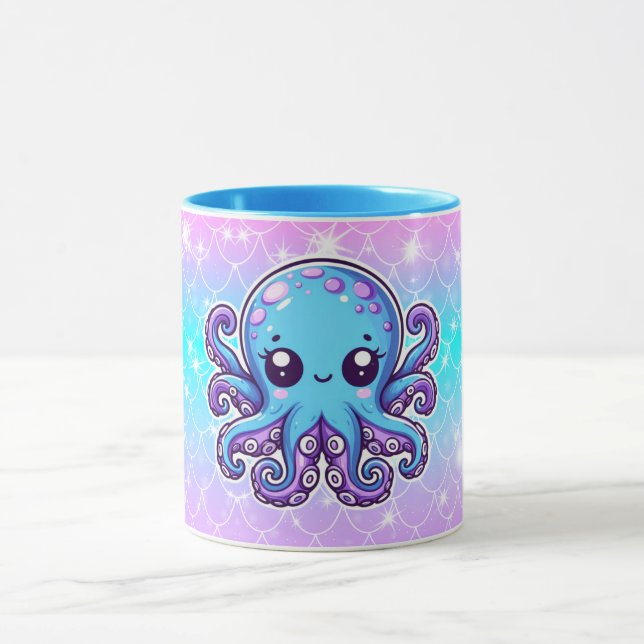 Mug Pieuvre bleue mignonne (Centre)