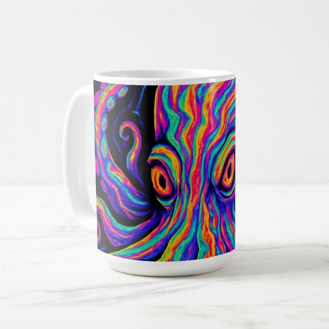 Mug Pieuvre colorée Trippée (Devant gauche)