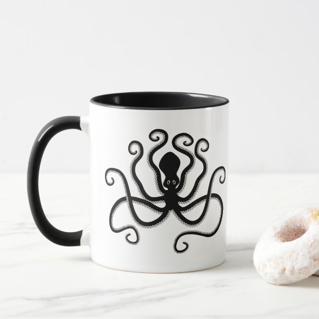Mug Pieuvre emblématique de la poterie de style marin  (Avec donut)