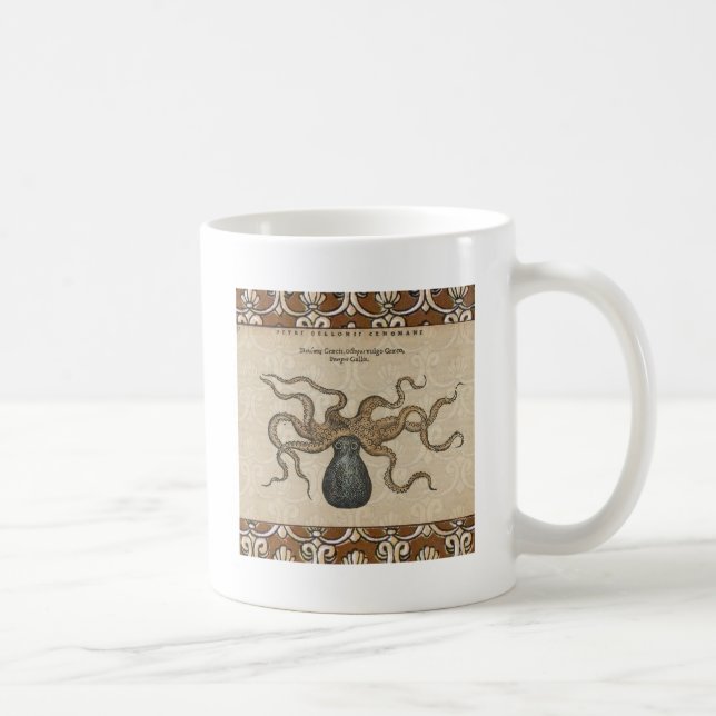 Mug Pieuvre Kraken Antique Faune Marine Côtière (Droite)