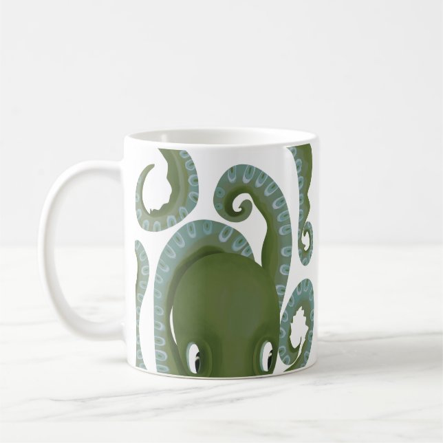 Mug Pieuvre verte Peek-A-Boo (Gauche)