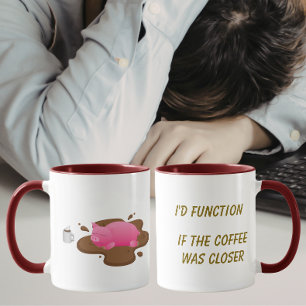 Mug Pig Coffee Humor Je fonctionnerais si le café éta