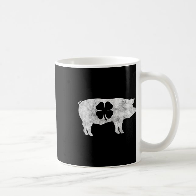 Mug Pig Hog Bbq Meat Cadeau St. Patrick's Day Shamrock (Droite)