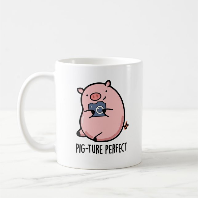 Mug Pig-ture Perfect Funny Photography Pig Pun (Gauche)