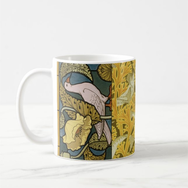 Mug Pigeon Blue Yellow Fish Art Nouveau (Gauche)
