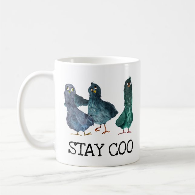 Mug Pigeon Cute Stay Coo Oiseau Lover (Gauche)
