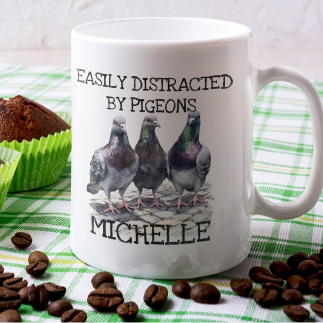 Mug Pigeon Distrait Par Oiseau Amoureux (Créateur téléchargé)