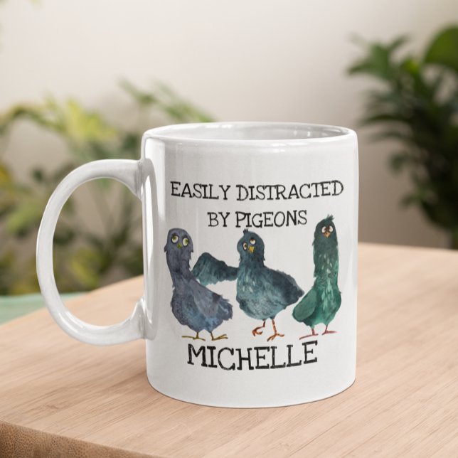 Mug Pigeon Distrait Par Oiseau Amoureux (Créateur téléchargé)