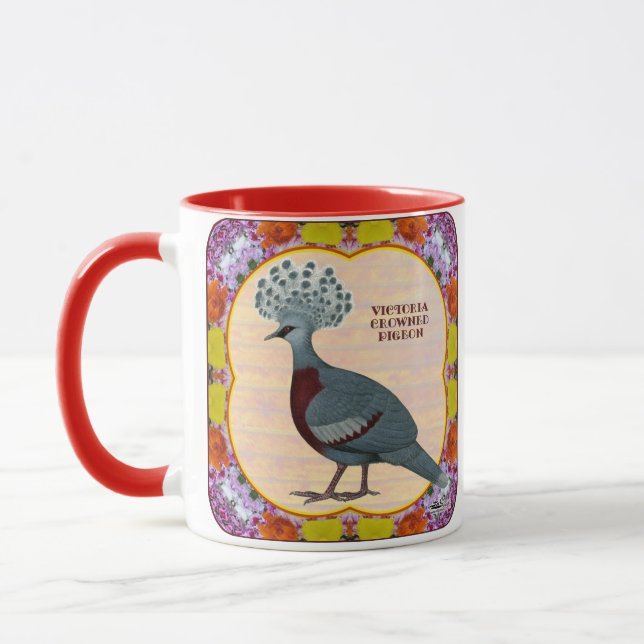 Mug Pigeon Fleur Couronné (Gauche)