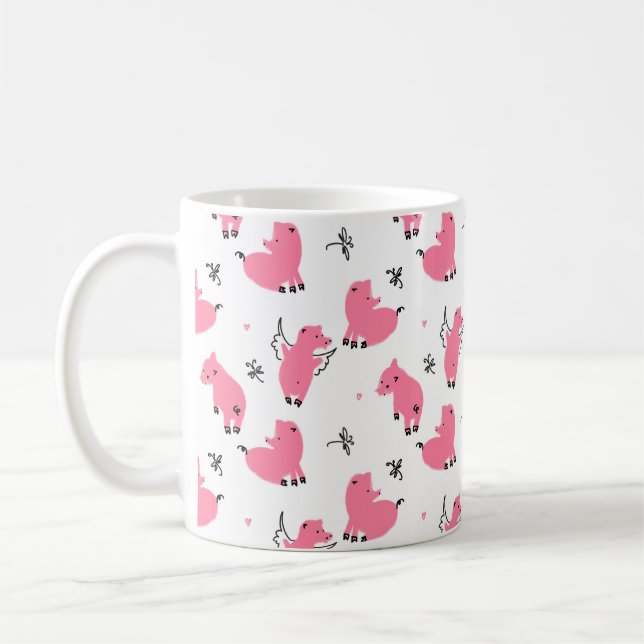 Mug Piglet motif sans couture ne vole pas (Gauche)