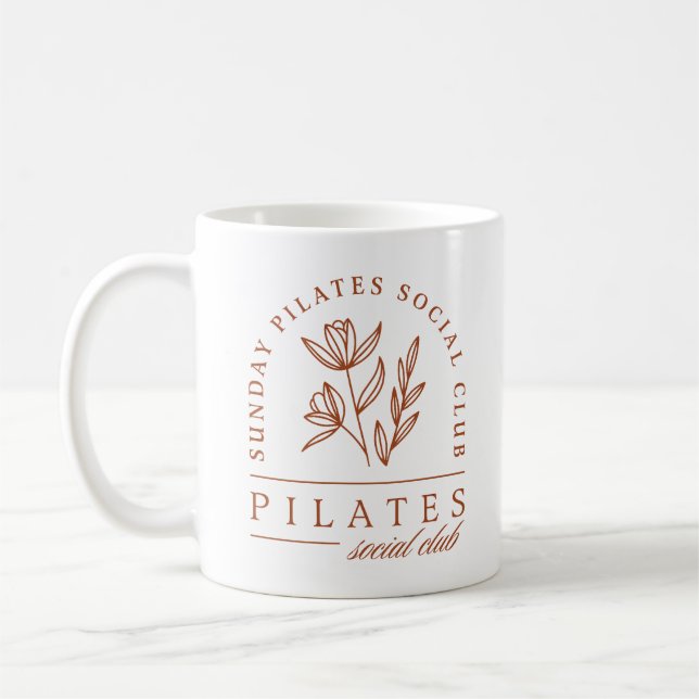 Mug Pilates club amoureux dimanche boho floral esthéti (Gauche)