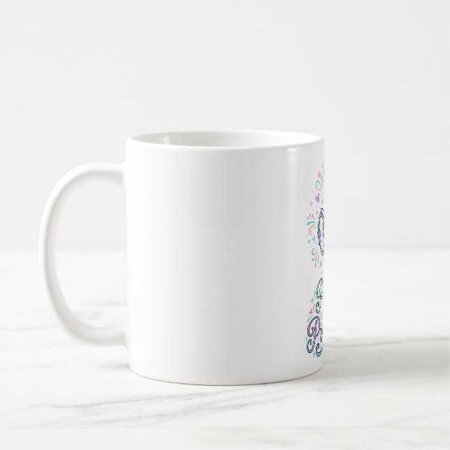 Mug Pilates de licorne et poussière de fée sur fond bl (Gauche)