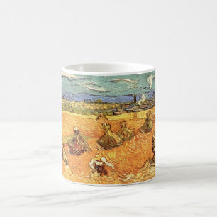 Mug Pile de blé avec faucheuse par Vincent van Gogh