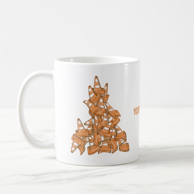 Mug Pile de cônes de route orange (Gauche)