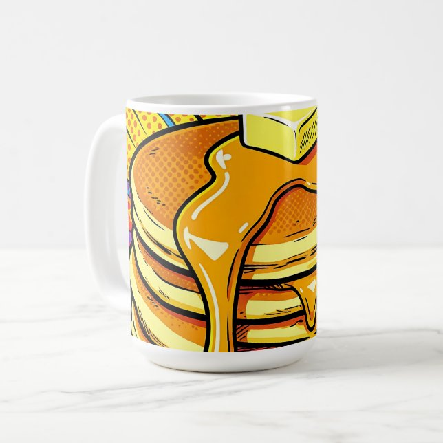 Mug Pile de crêpes Pop Art au sirop (Devant gauche)