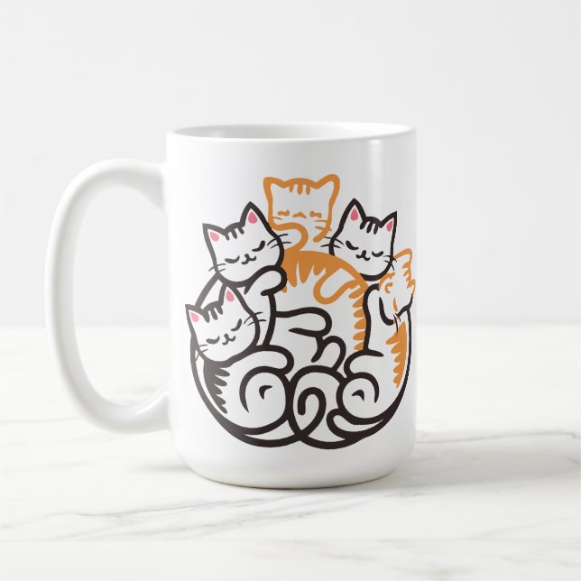 Mug Pile De Kitty Cats Drôle Mignonne Amoureux des cha (Gauche)
