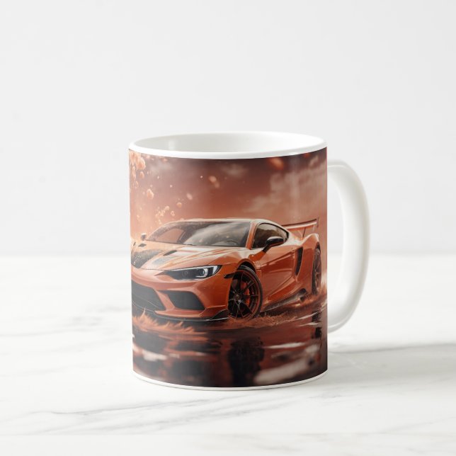 Mug Pilotage Racing Orange Sports Voiture (Devant droit)