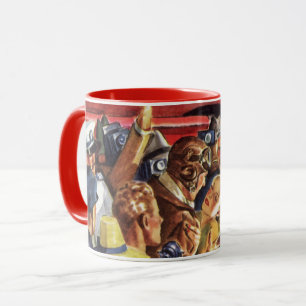 Mug Pilote d'avion à hélice unique vintage avec papara