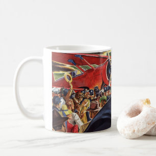 Mug Pilote d'avion à hélice unique vintage avec papara