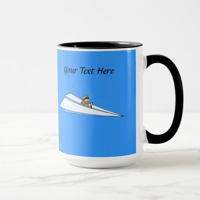 Mug Pilote d'avion en papier amusant (Droite)