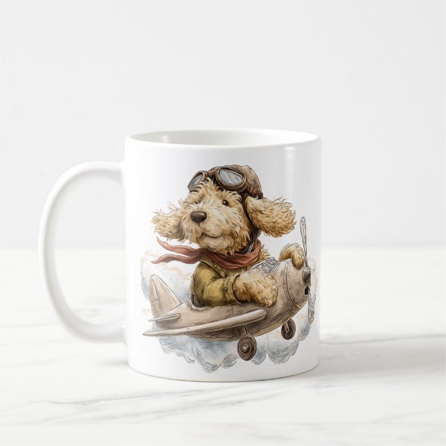 Mug Pilote d'avion Goldendoodle (Gauche)