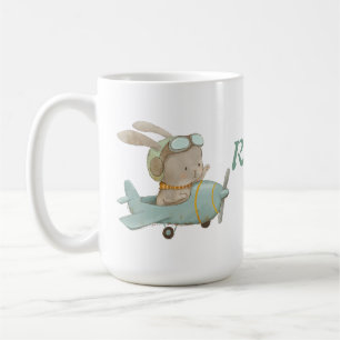 Mug pilote de lapin mignon dans un casque