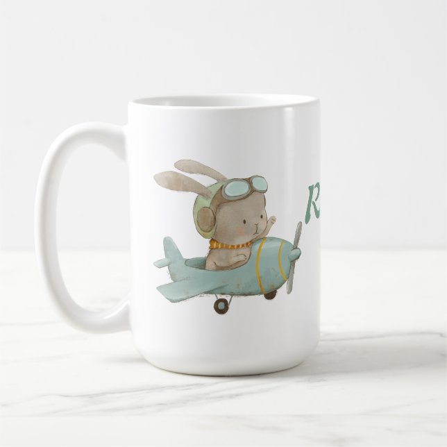 Mug pilote de lapin mignon dans un casque (Gauche)