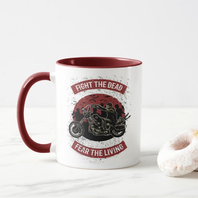 Mug Pilote de moto Zombie Fighter (Avec donut)