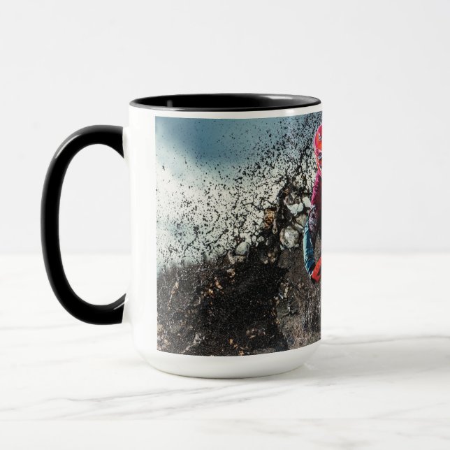 Mug Pilote de vélo droit jetez l'oreiller (Gauche)