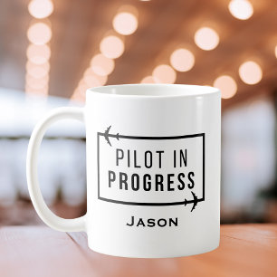 Mug Pilote en cours & Avion Voyage Moderne Personnalis
