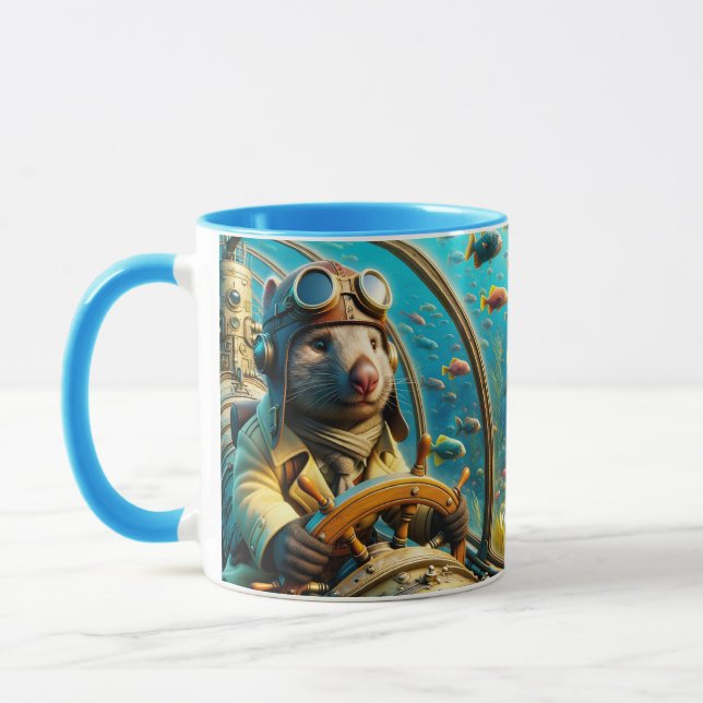 Mug Pilote Wombat mignon Imaginaire sous-marin (Gauche)