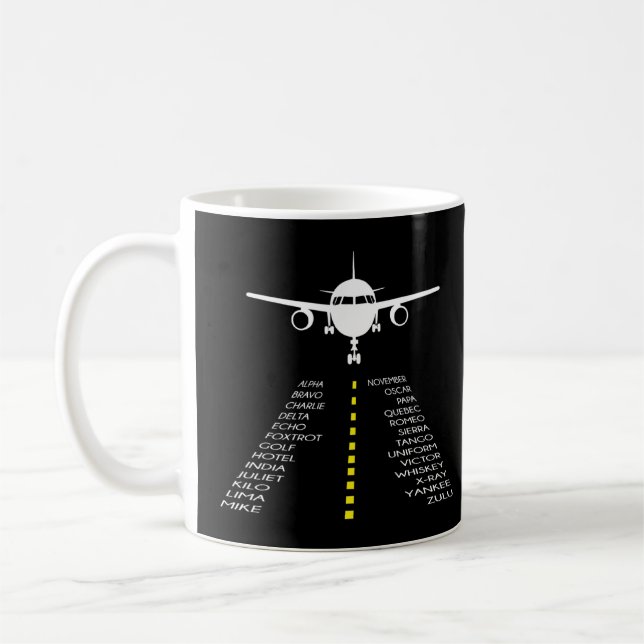 Mug Pilotes avion pilote phonétique Alphabet pilote (Gauche)
