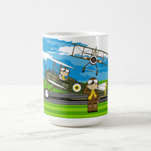 Mug Pilotes et biplans mignons d'armée de l'air
