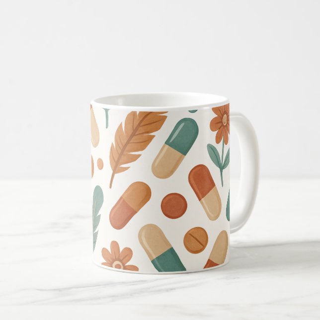 Mug Pilules de pharmacien Bohème Fleurs de marguerite (Devant droit)