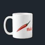 Mug Piments personnalisés<br><div class="desc">Piments,  tasse nommée faite sur commande.</div>