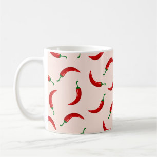 Mug Piments rouges sur arrière - plan de couleur clai