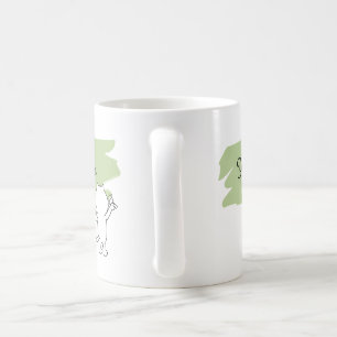 Mug Pinceau vert minimaliste Nom personnalisé Chat