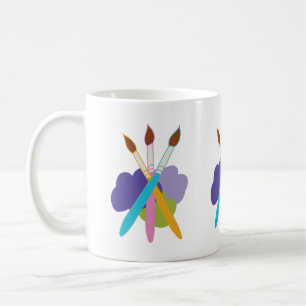 Mug Pinceaux d'artistes sur Blobs of Purple and Green