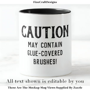 Mug Pinceaux de découpage Citation personnalisée BW04