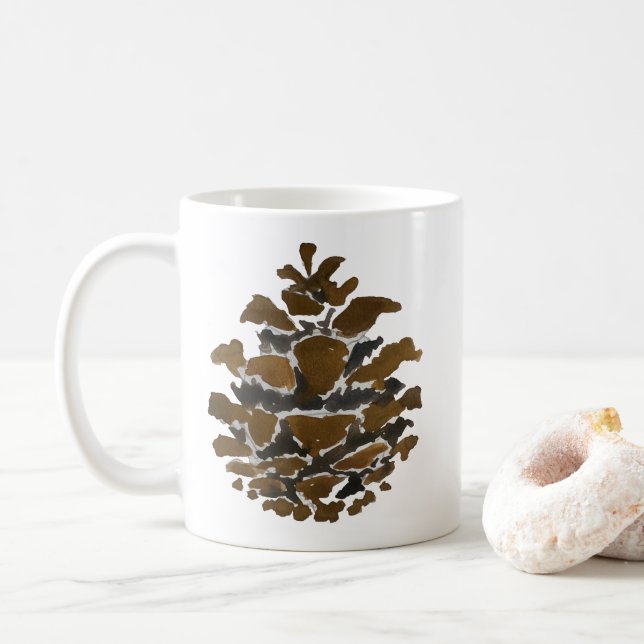 Mug Pine cône Wilderness peinture de Noël (Avec donut)