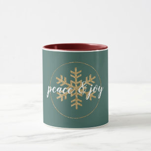 Mug Pine Green Gold Parties scintillant Snowflake
