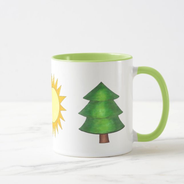 Mug Pine Tree Sun Mountain Escalade Randonnée Camp Nat (Droite)