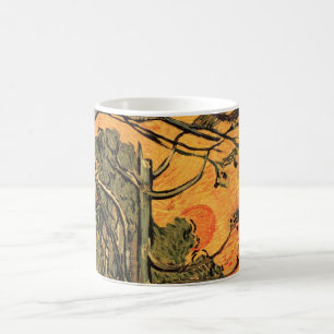 Mug Pine Trees Red Sky Setting Soleil par Vincent van 
