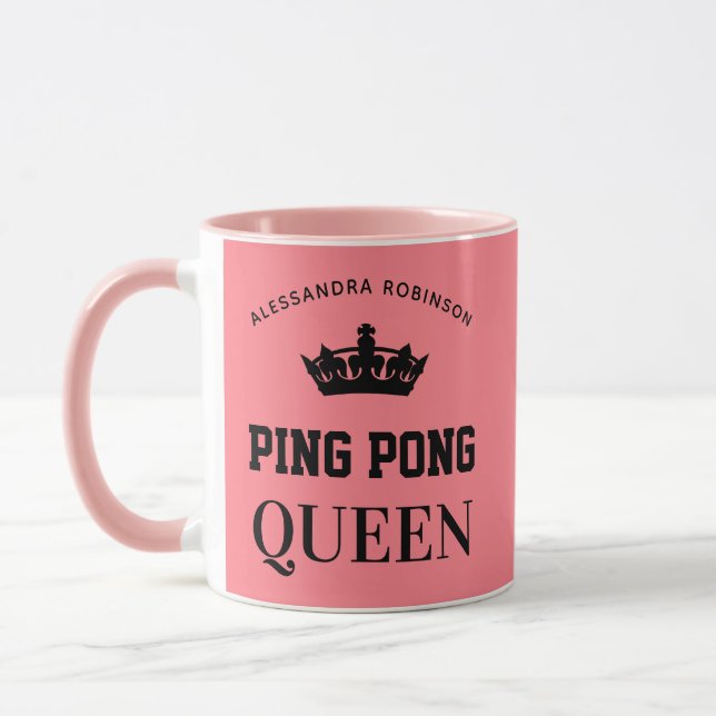 Mug Ping Pong Queen Nom personnalisé (Gauche)