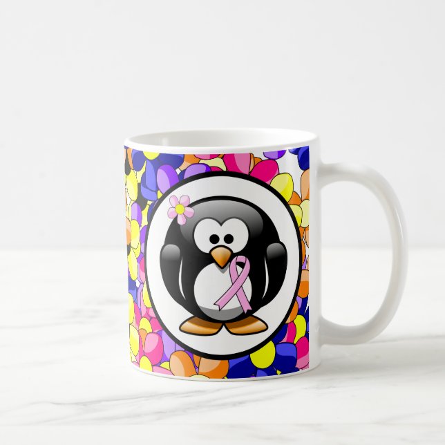 Mug Pingouin à ruban de sensibilisation rose (Droite)