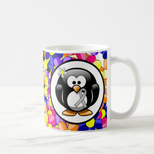 Mug Pingouin à ruban pour la sensibilisation à l'argen