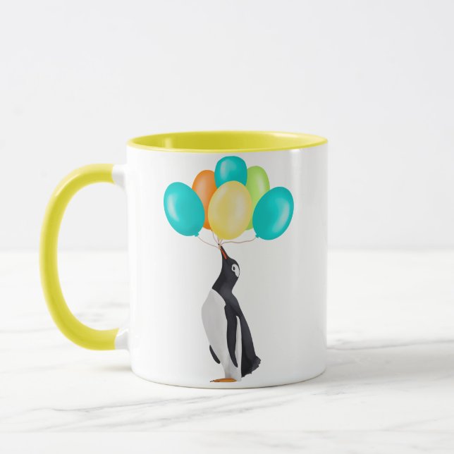 Mug Pingouin Avec Ballons Colorés (Gauche)