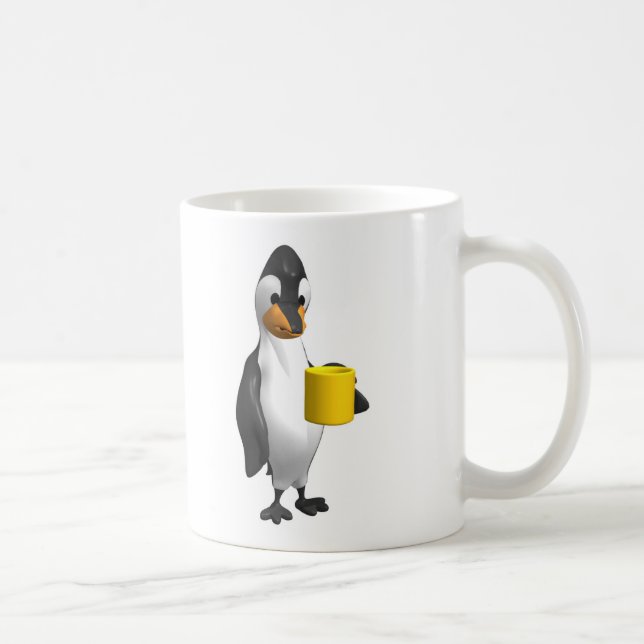 Mug pingouin buvant du café (Droite)