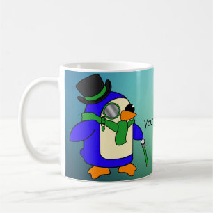 Mug Pingouin de dessin mignon turquoise vert émeraude
