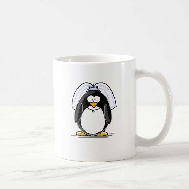 Mug Pingouin de jeune mariée (Droite)
